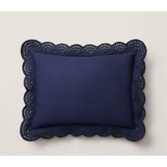 Ralph Lauren Home - Rl Eyelet Throw Pillow - Navy - Picture 1 of 6